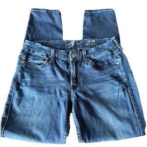 Seven For All Mankind Dark Wash Blue Skinny Jeans The Ankle Sz 29 Women Zippered